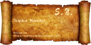 Supka Nándor névjegykártya